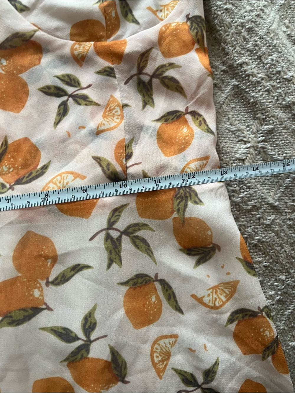 Aqua Lemon Print Tie Strap Mini Dress Size Small - Picture 10 of 10
